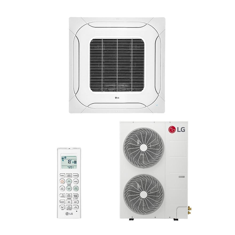Ar Condicionado LG Inverter Cassete 4 vias 48000 Btus Frio 220V Wi-Fi R-32, unidade externa e controle remoto