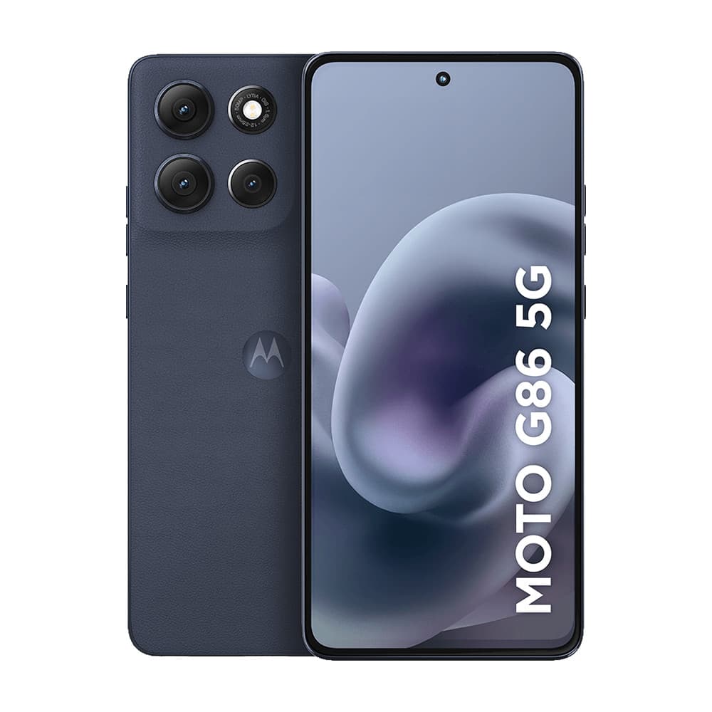 Smartphone Motorola Moto G86 5G cinza escuro com quatro câmeras na parte traseira