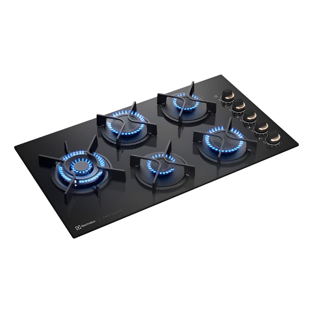 Cooktop 5 Bocas Gas Bivolt Vidro Pro 80x45cm - Electrolux