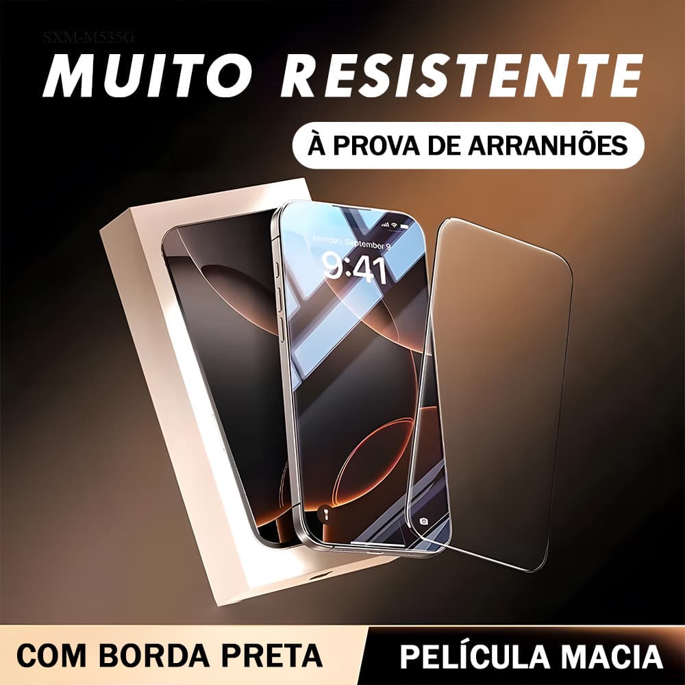 Película de vidro transparente para smartphone Samsung Galaxy M53, M52, M54, M55, M51, M62, resistente à arranhões, com borda preta