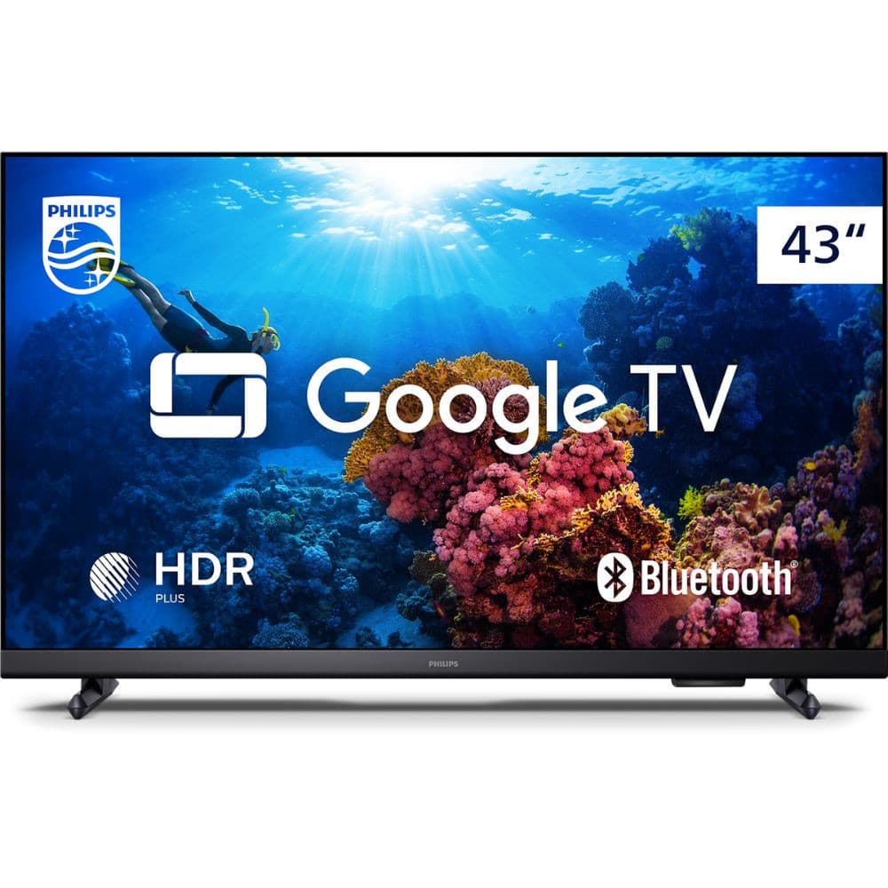 Smart TV 43' Philips Full HD Wi-Fi Google HDR Plus Bluetooth - 43PFG6918 com tela submarina