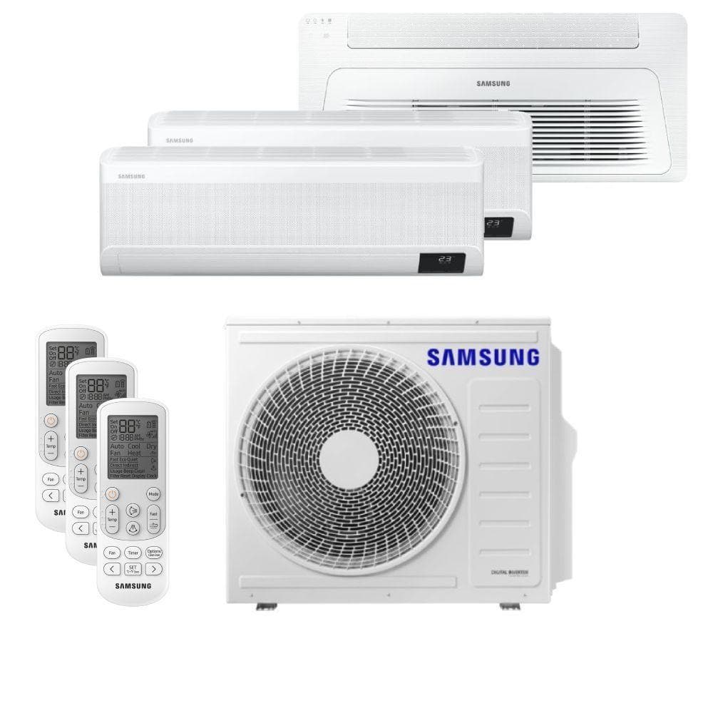 Ar Condicionado Multi Tri Split HW e K7 Samsung Wind Free 24000 BTU com controles remotos