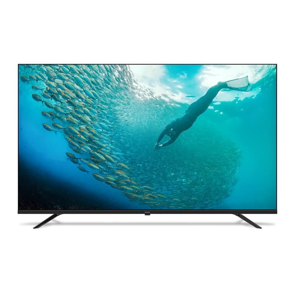 SMART TV PHILIPS 50'' 4K 50PUG7019 mostrando cardume de peixes