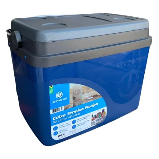CAIXA TÉRMICA COOLER FLORIPA 30 LITROS UNITERMI Azul