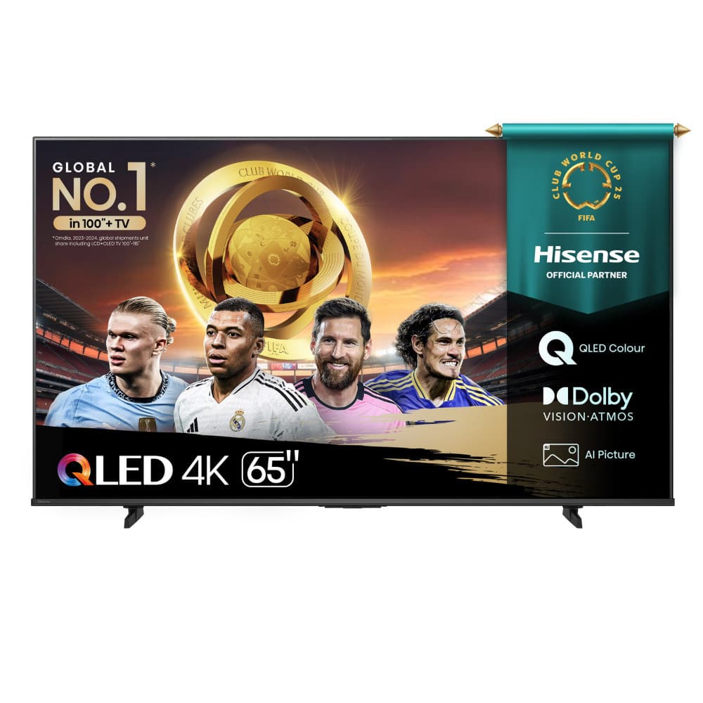 Smart TV Hisense QLED 4K 65'' com Dolby Vision, jogadores de futebol, FIFA