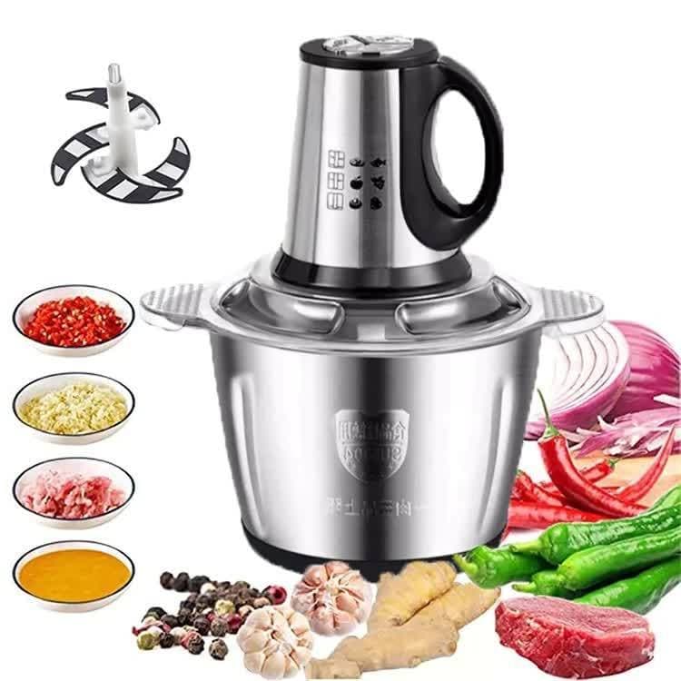 3L Picador De Alimentos COM ALÇA Moedor De Carne Mixer Elétrica Processador Cozinha Casa Alho - 110v-220v