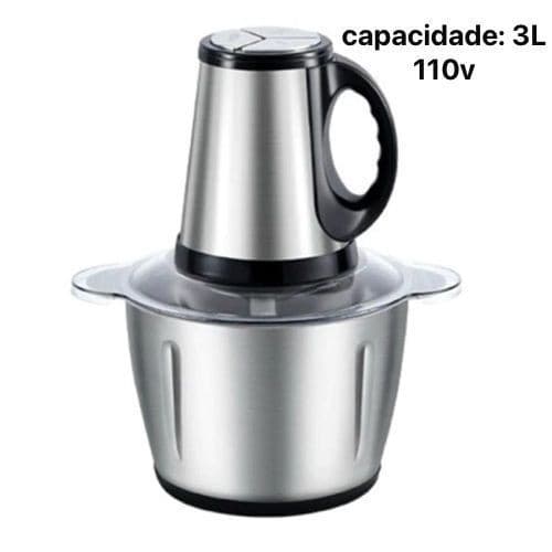 Moedor Elétrico COM ALÇA 3 Litros Triturador 110v Legumes Carne Processador Pronta Entrega