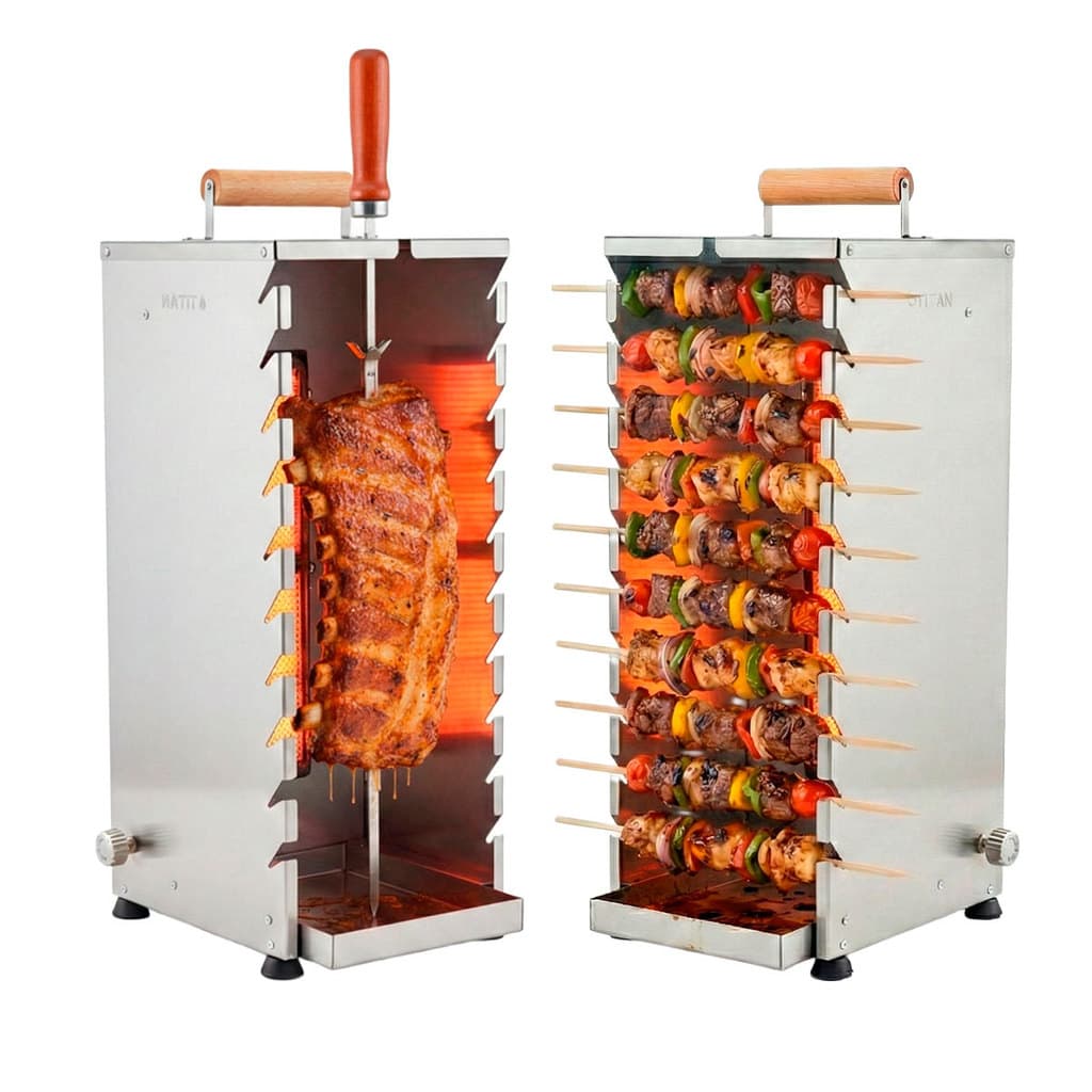 Churrasqueira 10 Espetinhos a Gás GLP Assador Portátil Titan