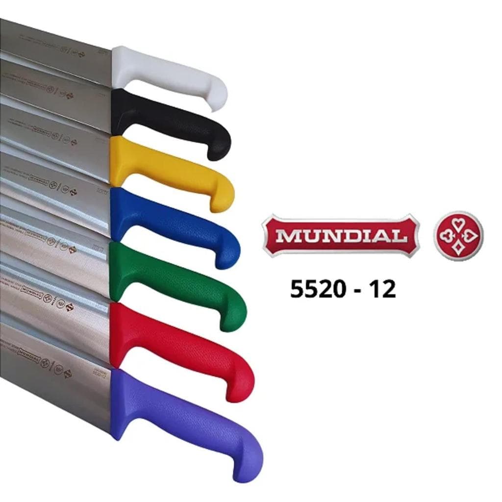 Faca de Bife Mundial 12 5520-12 - Mundial - conjunto de facas com cabos coloridos