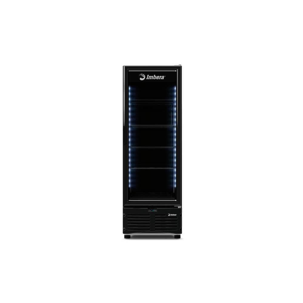 Freezer vertical Imbera 576 litros com iluminação LED azul, acabamento em preto fosco