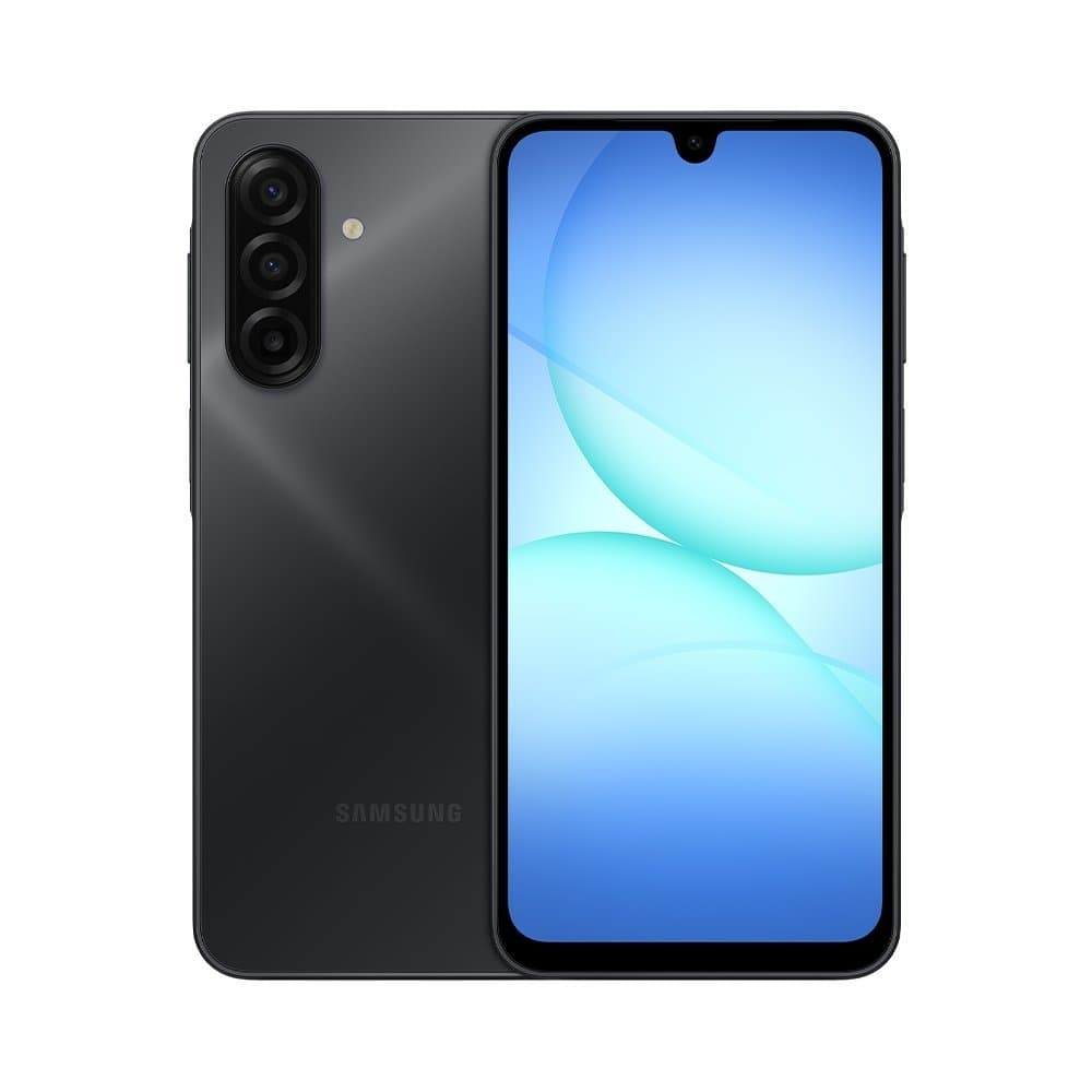 Smartphone Samsung Galaxy A17 A175F preto com tela de 6.7 polegadas, câmera tripla traseira e câmera frontal 13MP