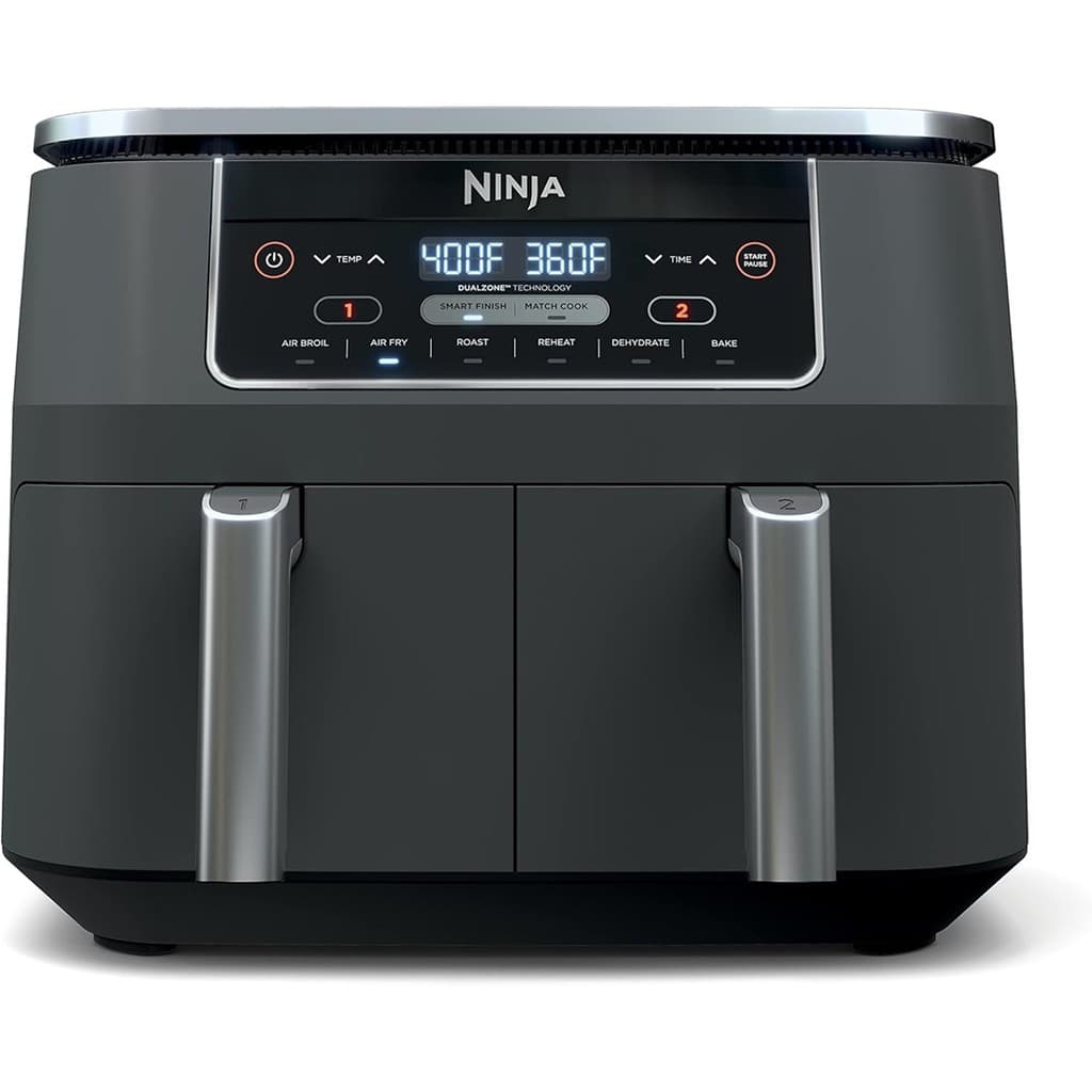 Fritadeira Ninja DualZone 7,6L DZ201C com display digital e controles de cozimento