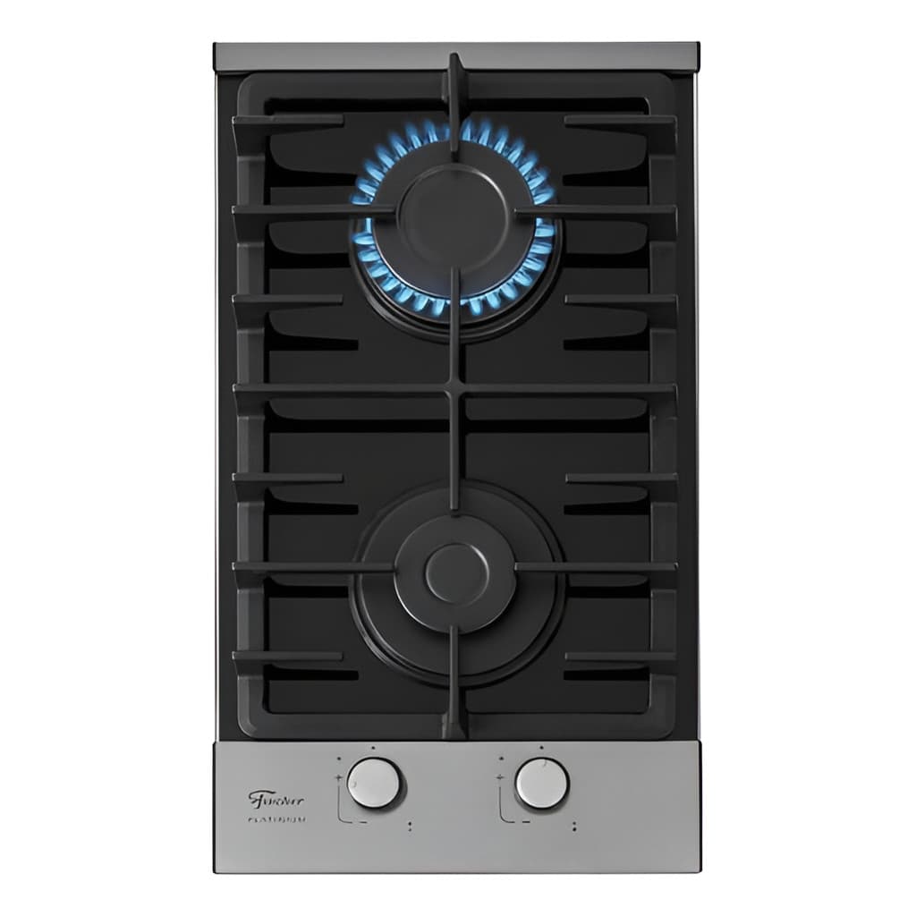 Cooktop 2 Bocas Gas Bivolt Vidro Platinum 30x52cm - Fischer