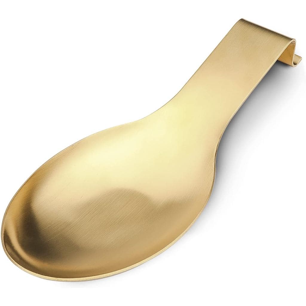 Colher de aço inoxidável com suporte dobrável dourado