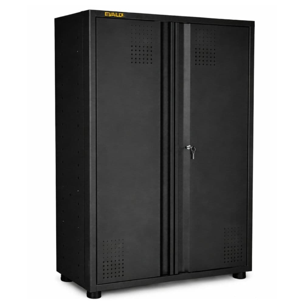 Armário de ferramentas preto com 5 bandejas e 2 portas de aço EVNA-9 EVALD