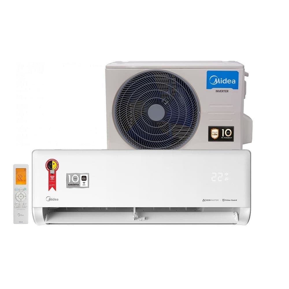 Ar Condicionado Split Hi Wall Inverter Midea AI Ecomaster 18000 BTU/h Quente e Frio Branco