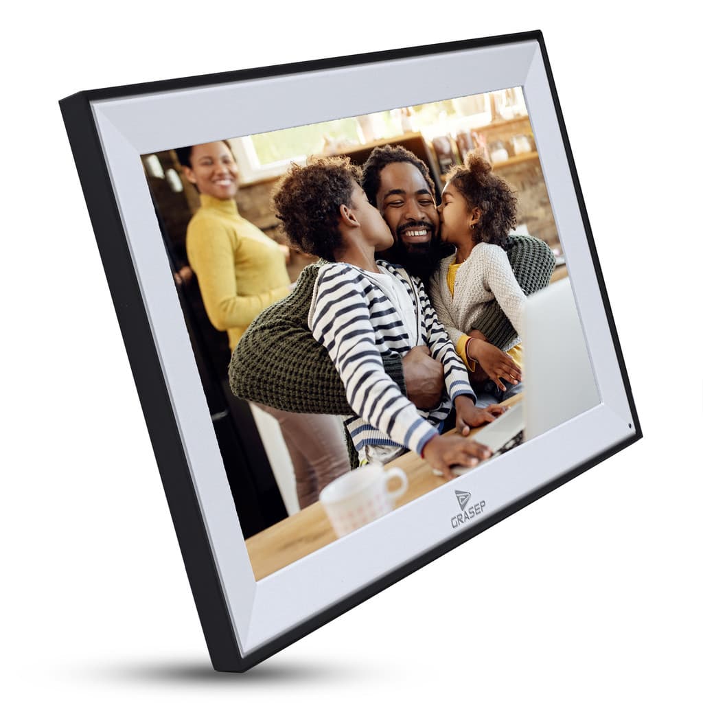 Porta Retrato Digital 15,6” WiFi Touch Screen IPS 32GB HD 1366x768 Alto Falante USB SD Wi-Fi