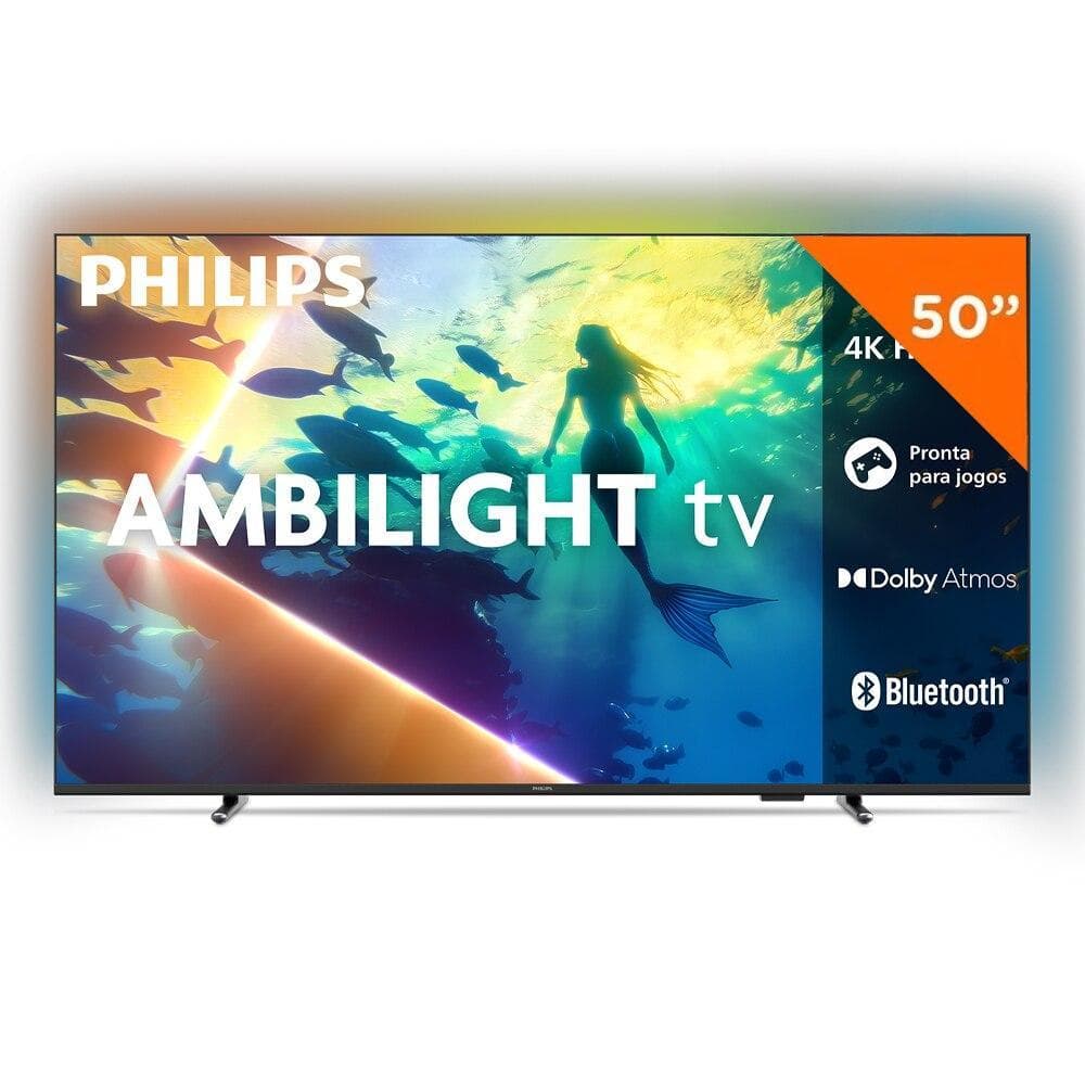 Smart TV Philips 50 Polegadas 4K UHD com Ambilight