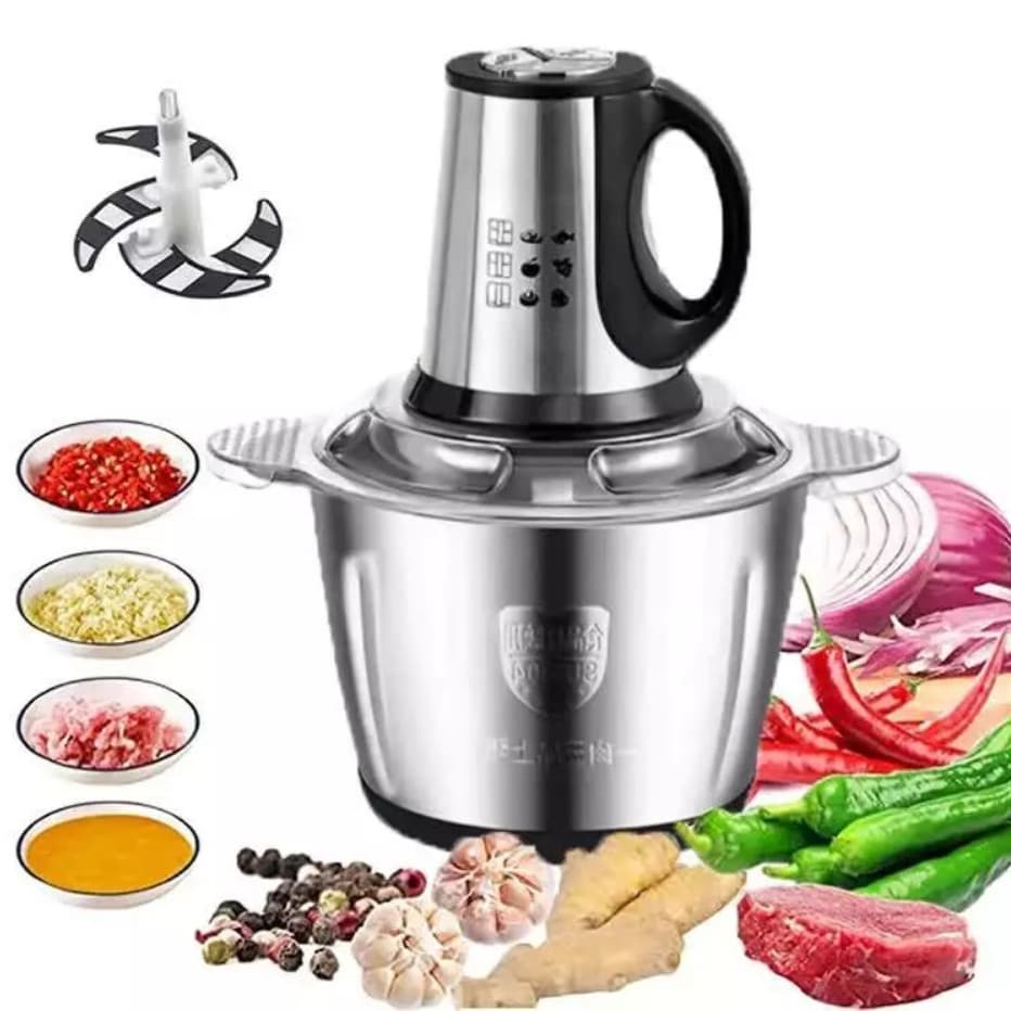3L Picador De Alimentos Moedor De Carne Mixer Elétrica Processador Cozinha Casa Alho - 110v-220v
