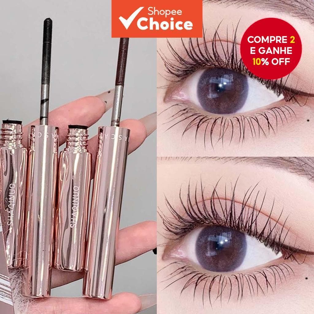  Rímel Preto/Marrom à Base de Fibra Impermeável e Resistente ao Suor para Uso Duradouro sem Manchar, Dá Volume e Alonga