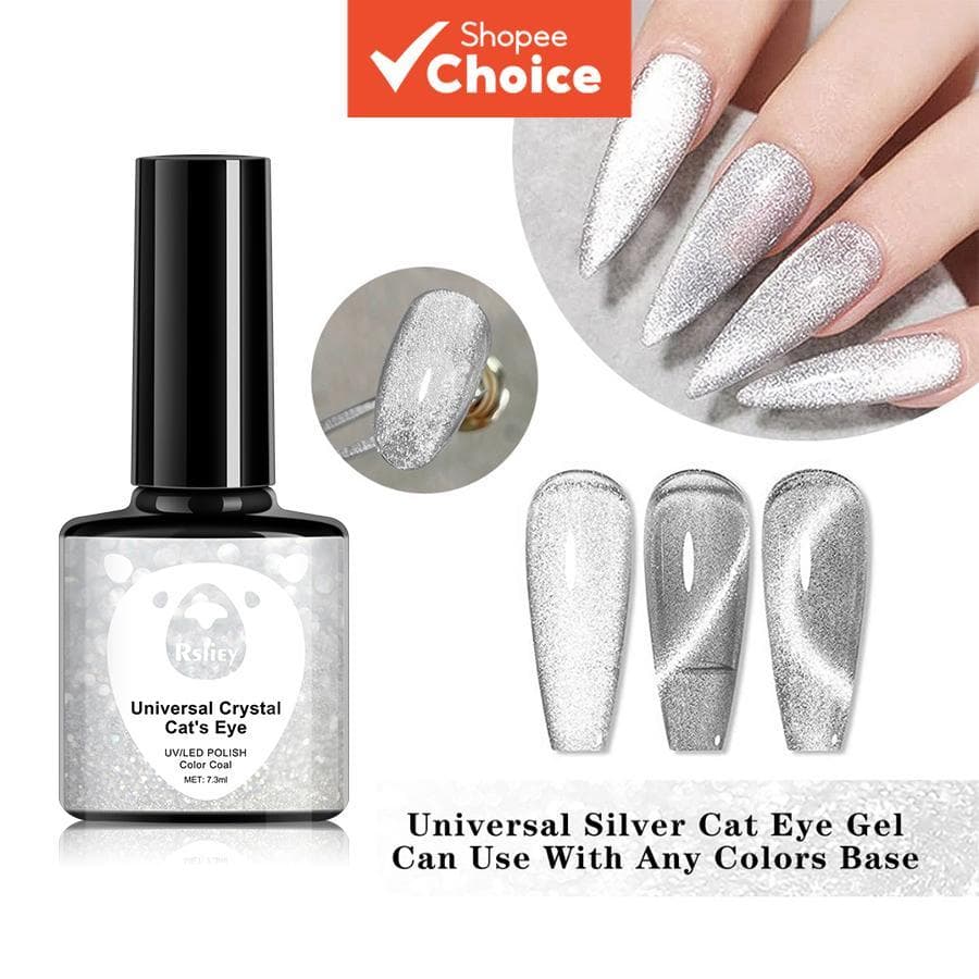  1Pc Universal para Conjunto de Esmalte em Gel para Olhos Prateado Brilhante Verniz Magnético Necessário para Lâmpada UV