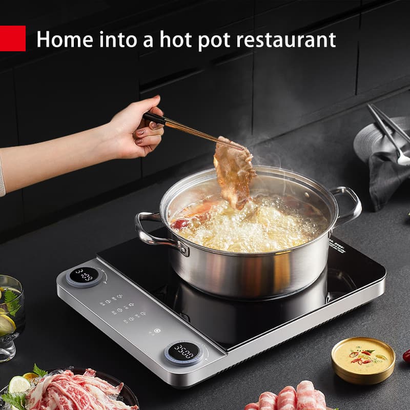 Fogão Elétrico Portátil Inovador , De Indução Ultrafino De Aço Inoxidável Com Aquecimento Contínuo Ajustável