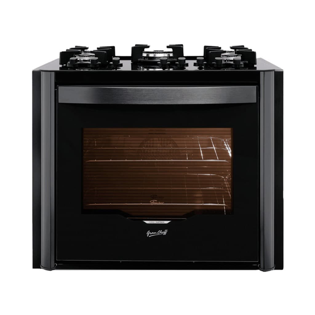 Fogão de embutir Fischer 5Q TC Gran Cheff com forno elétrico preto