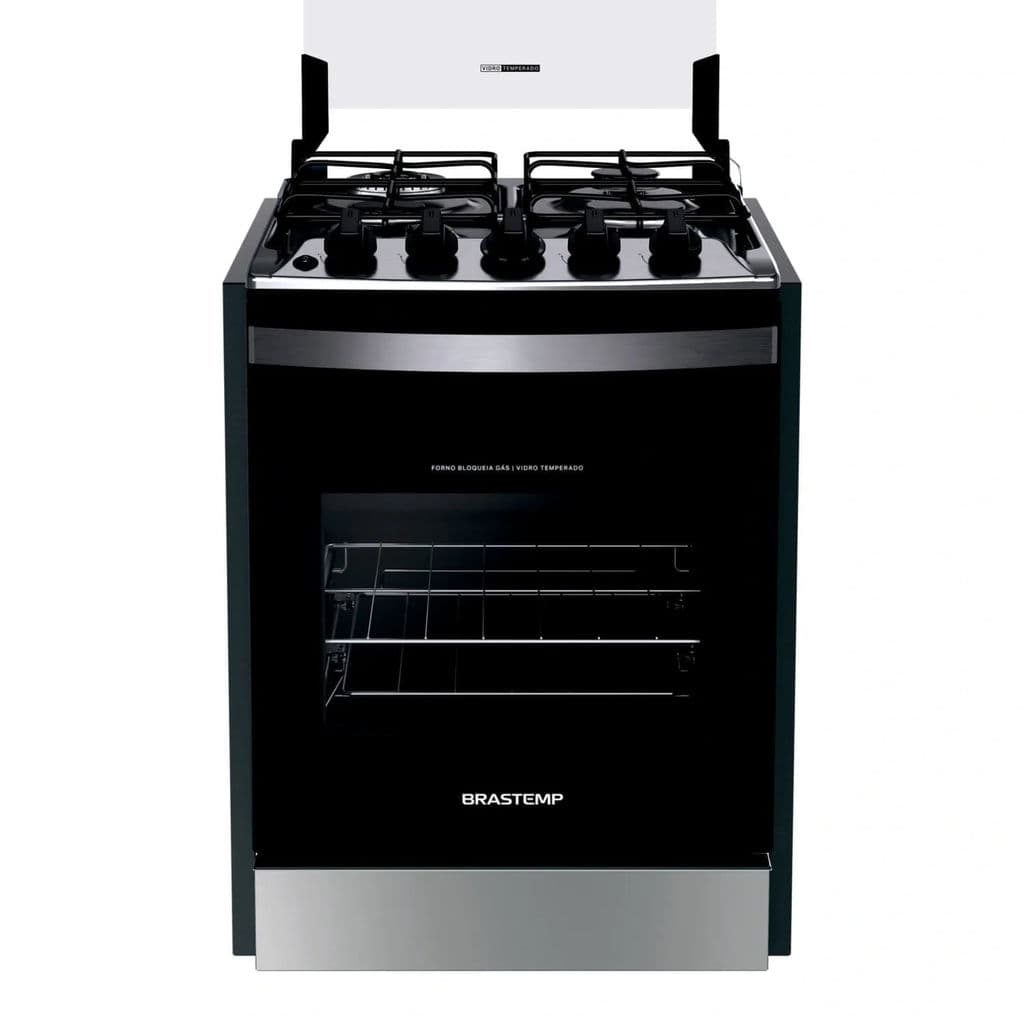 Fogão Brastemp 4 Bocas de Embutir Inox com Dupla Chama e Grades Individuais - BYO4EBR