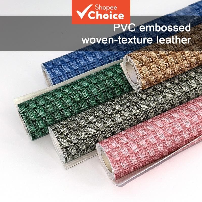 Rolo de couro sintético em relevo em várias cores, Shopee Choice PVC