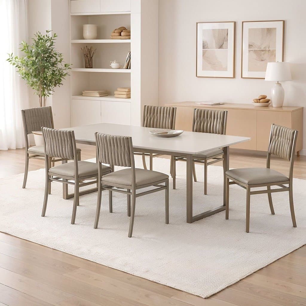 Conjunto de mesa e cadeiras para sala de jantar Itália com cadeiras Veneza 6 lugares