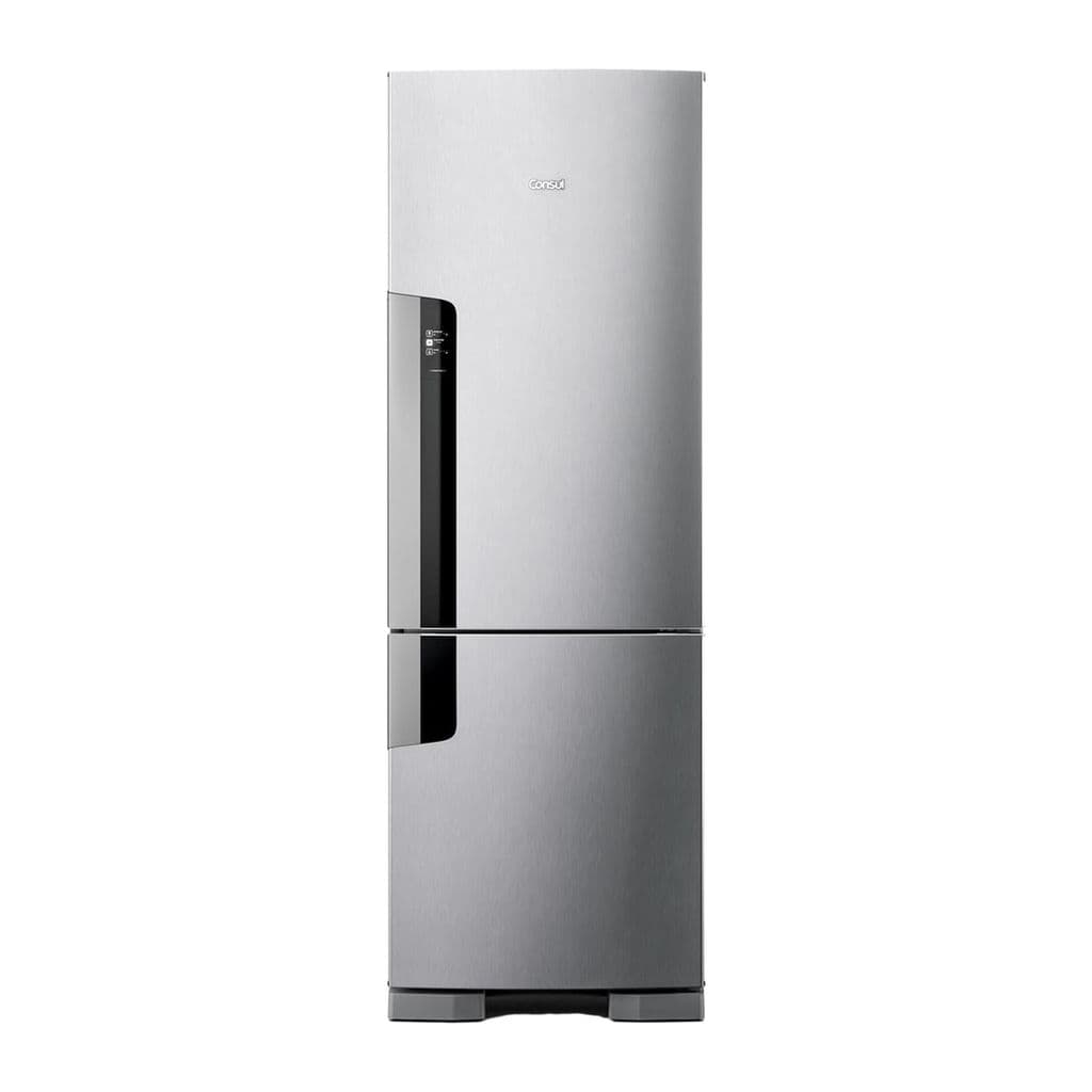 Geladeira Consul Frost Free Duplex 397 litros Evox com freezer embaixo - CRE44BK
