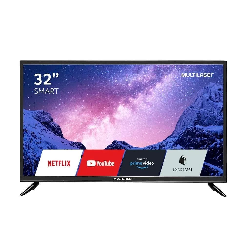 TV Multilaser 32' HD Smart Led Wi-Fi USB HDMI c/Conversor Di