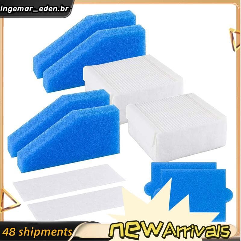 Filtros de limpeza para aspirador de pó série Aqua, conjunto de 5 peças, azul e branco