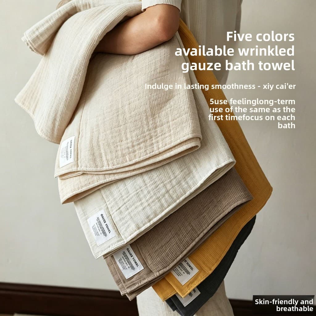 Toalhas de banho de gaze em várias cores disponíveis