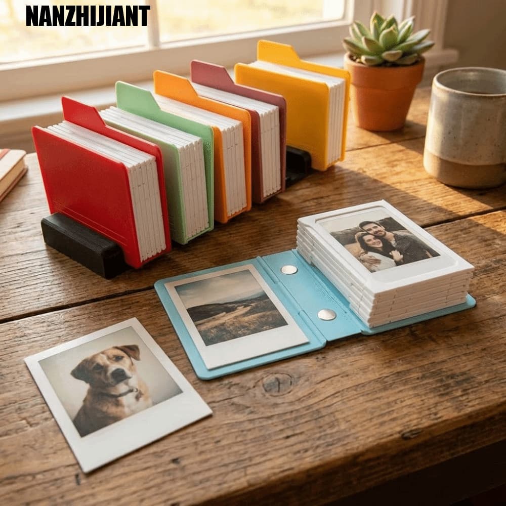 Álbum de fotos dobrável NANZHIJIANT com fotos de casal e cachorro