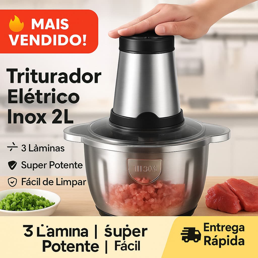 2 Litros  Picador Triturador 110V De Alimentos Carne Mixer Elétrica Processador Cozinha (Lj Smile)
