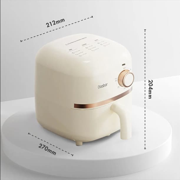 Mini Air Fryer Gaabor Fritadeira Elétrica Sem Óleo 1,4l 127v Off-white E Rose Gold 127v