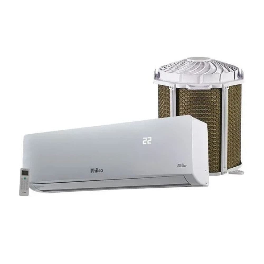 Ar condicionado split Philco 12.000 BTUs branco e marrom