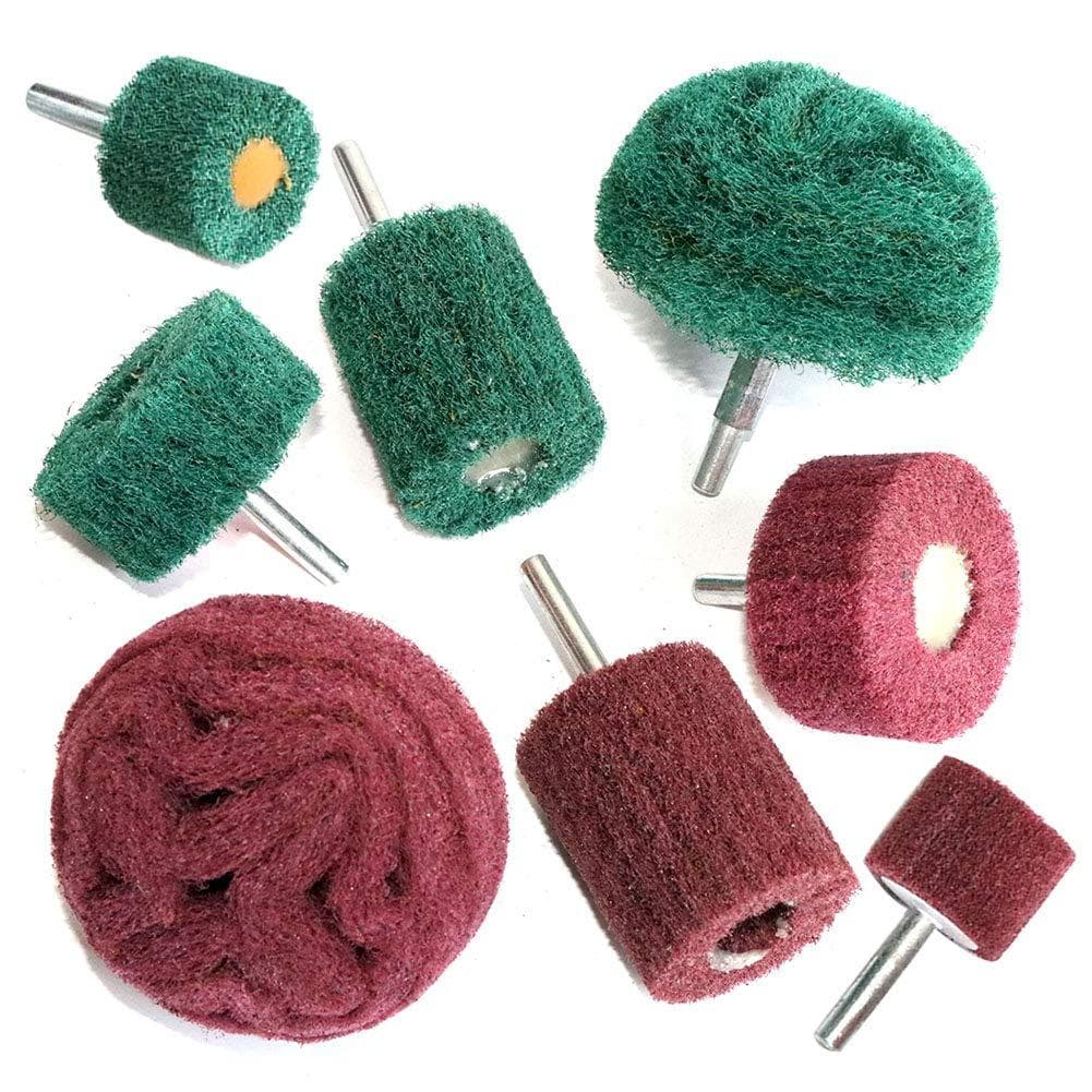 Kit De Roda De Polimento Abrasivo Não Tecido , Acessório De Broca Para Remoção De Ferrugem E Limpeza De Oxidação