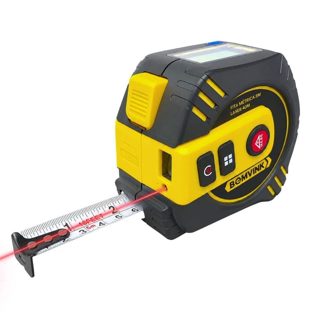 Trena Digital 2 em 1 40M Laser 5M Fita Métrica BomVink