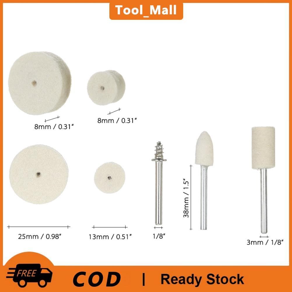 Kit de 129 peças de ferramentas de polimento abrasivo com discos de feltro de lã e acessórios para superfícies metálicas