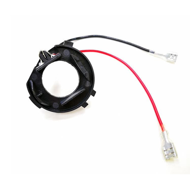 Lâmpada LED para farol de carro com suporte H7, fios pretos e vermelhos