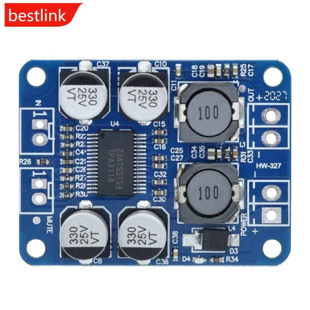 BESTLINK XH-M313 TPA3118 PBTL 60W Mono Placa Amplificadora De Potência De Áudio Digital Módulo Amplificador DC8-24V F2T5