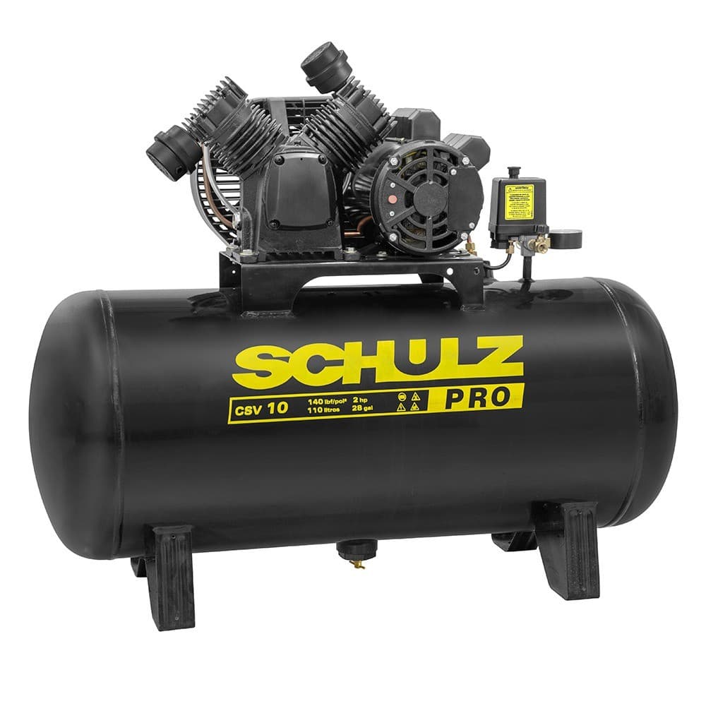 Compressor de ar trifásico Schulz PRO CSV 10/110, 110L, 2 hp, 140 libras