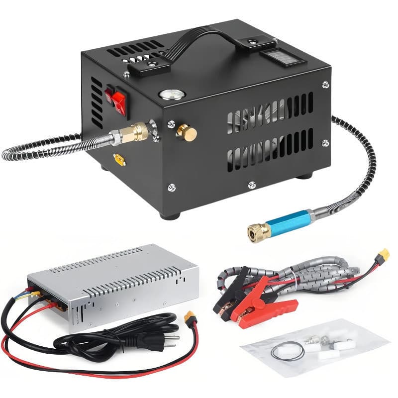 Compressor de Ar 30mpa PCP Alta Pressão 12V Transformador 220V para Paintball e Mergulho