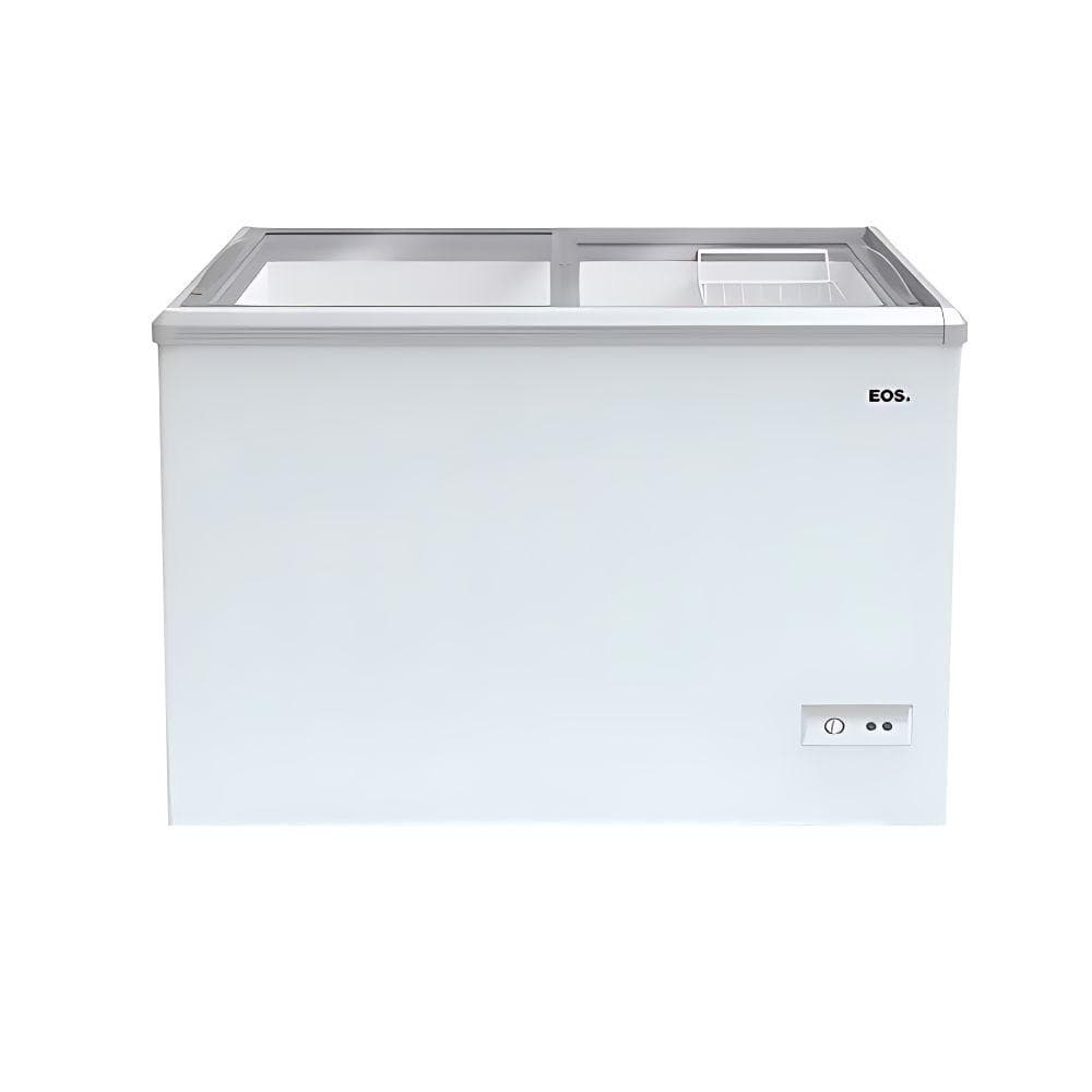 Freezer Expositor Horizontal EOS Branco 410 Litros com Tampa de Vidro