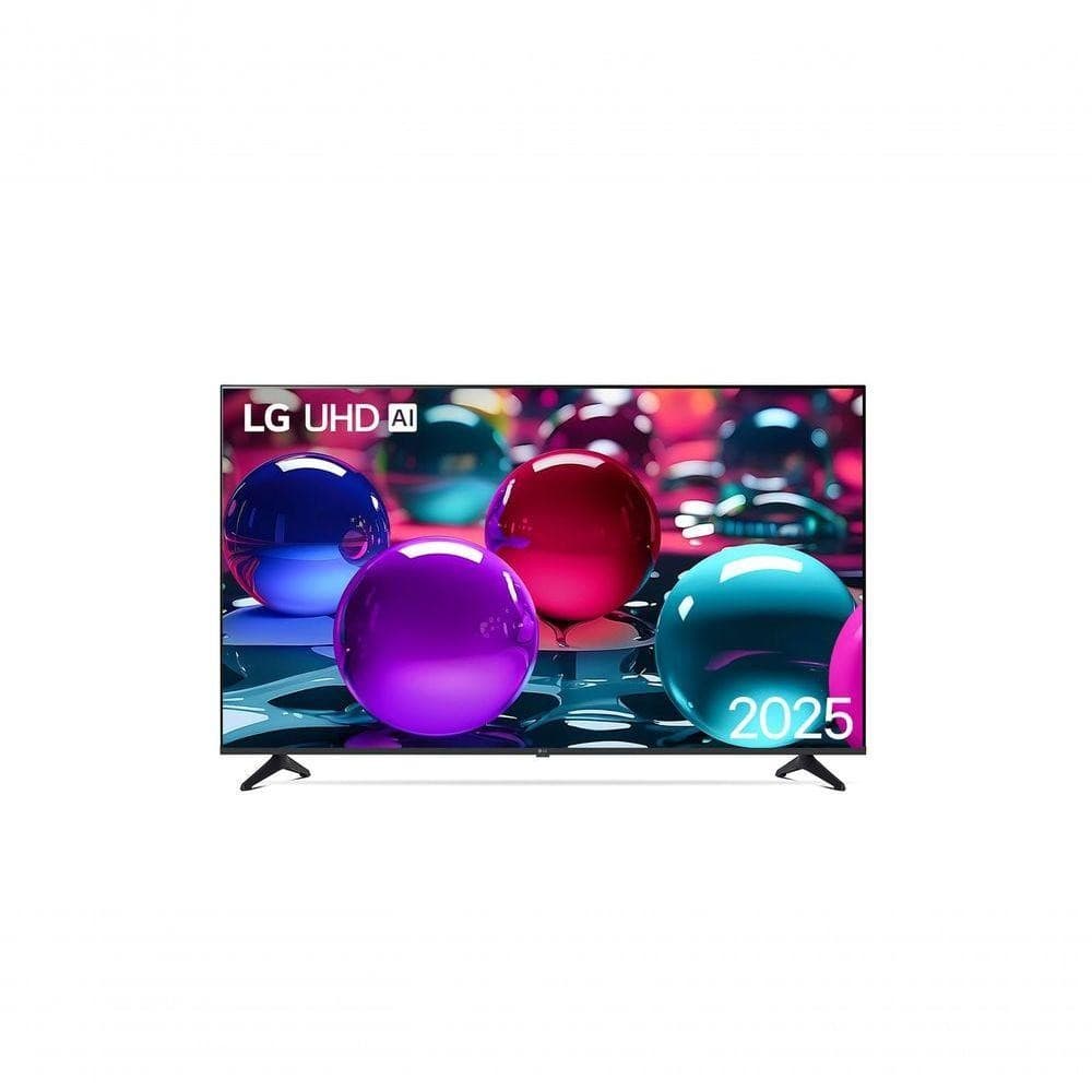 Smart TV LG 50 polegadas 4K UHD AI com esferas coloridas na tela