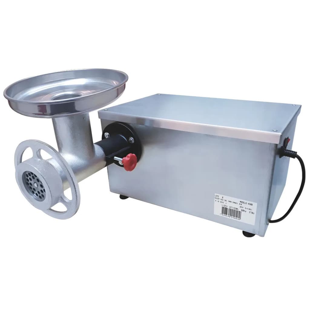 Moedor de carne industrial Bigolar 4500, 1/2cv, aço inoxidável, bocal 10 polegadas