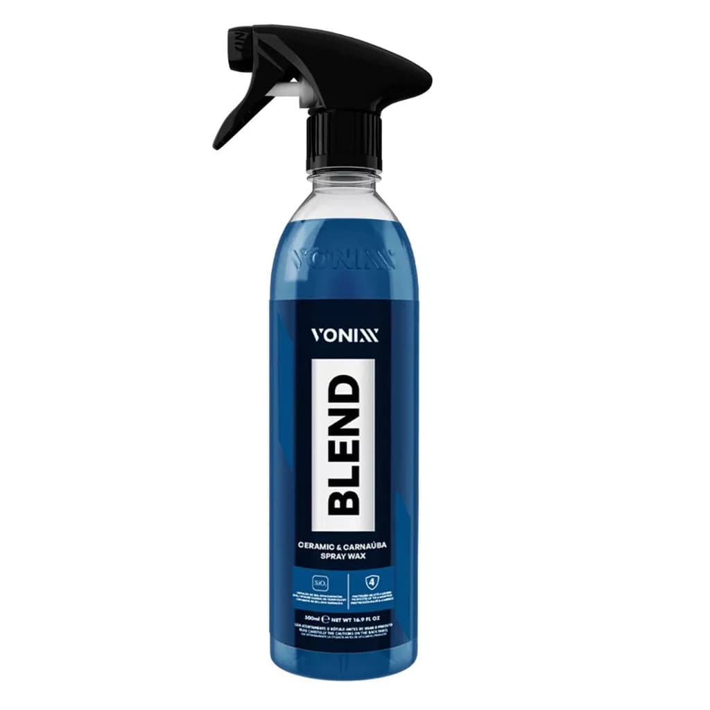 Spray de cera híbrida Blend 500ml Vonixx, cera de carnaúba e sílica, para limpeza veicular.