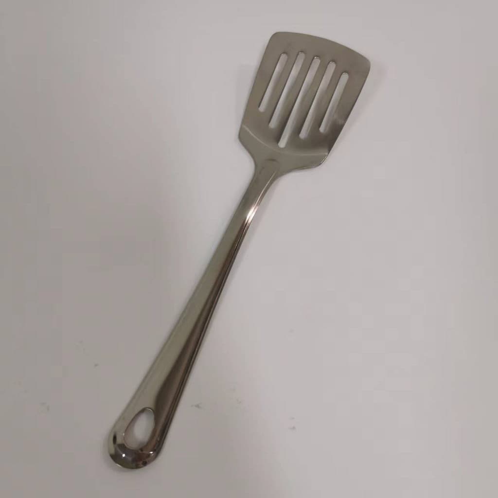 Espátula de cozinha em aço inoxidável com cabo longo e bico plano